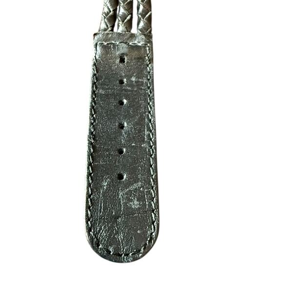 Vintage Fossil Watch 1990 Black Leather Band Gold Tone - Needs Battery - Picture 5 of 6